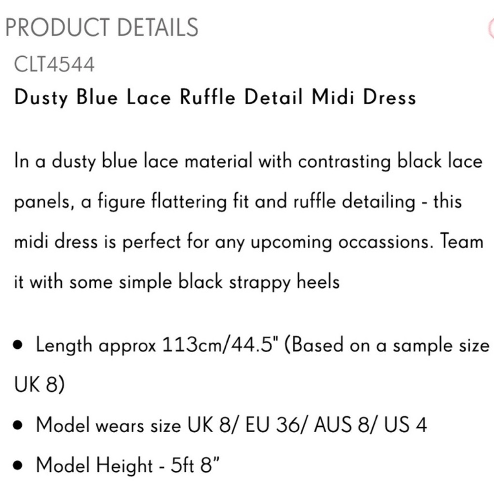 PrettyLittleThing Blue Lace Dress - Picture 5 of 6